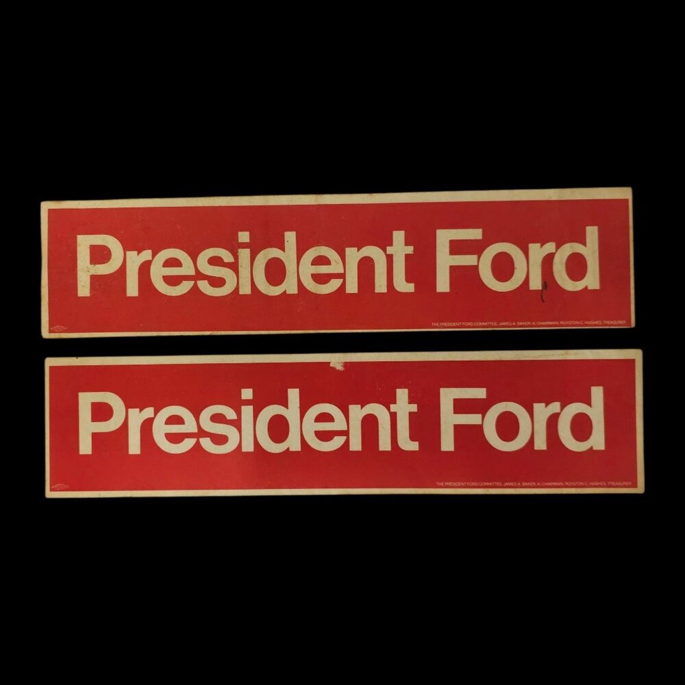 President Gerald Ford 1976 Presidential Campaign Bumper Sticker Lot Of 2 NOS